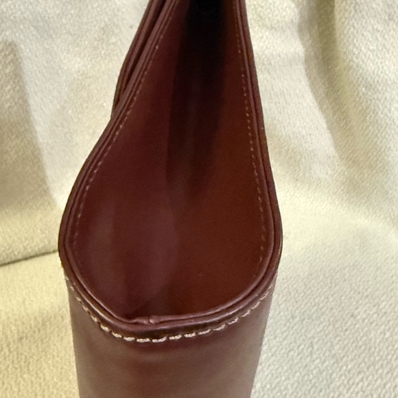 Cartier Burgundy Leather Clutch with After Market Gold Chain and Original Card - Picture 4 of 11